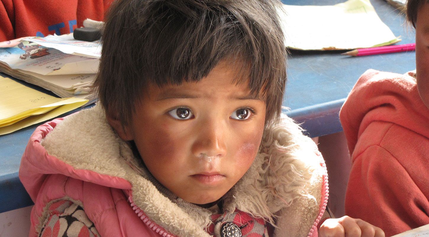 Tibetan girl in classroom